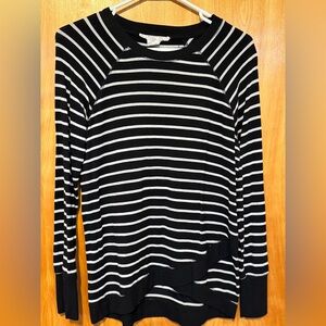 Workshop Republic Clothing Black and White Striped Top